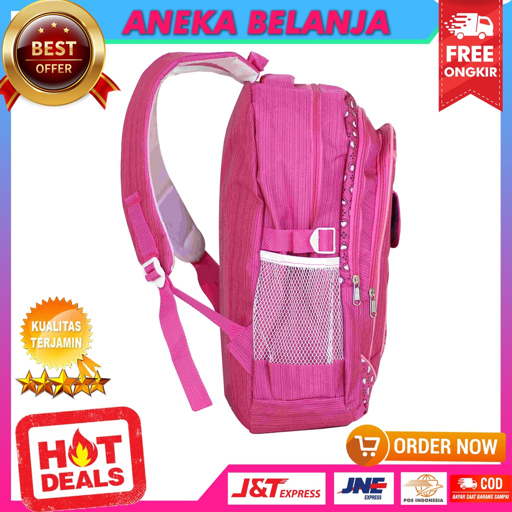 New Arrival Tas Ransel Khusus Cewek Model Davero Pink Terbaru Ekonomis Tas Sekolah SD SMP Kece Bagus