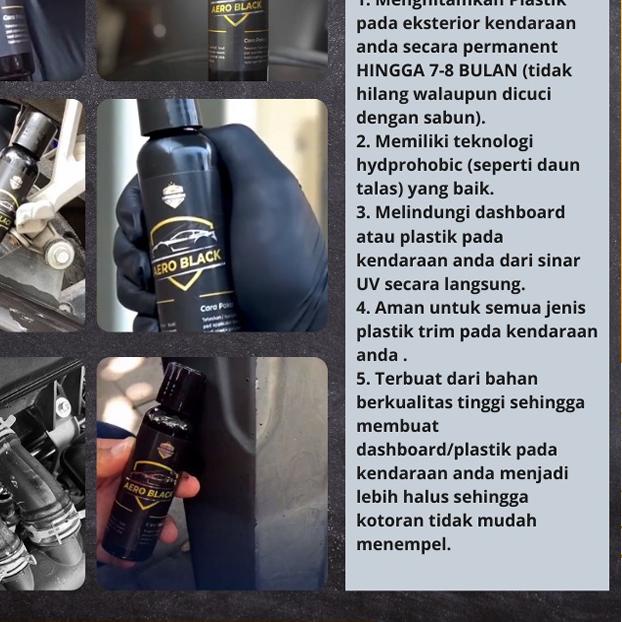 ℮ AERO BLACK 30ML Lite - Penghitam Body dan Dashboard Mobil atau Motor ♢