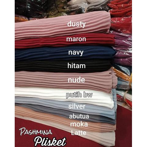 pashmina plisket heyget full plisket tanpa garis tengah