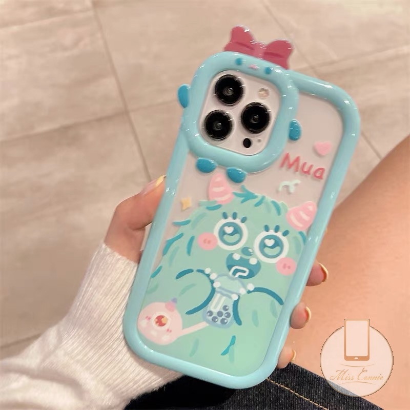 Soft Case Bumper Desain Monster Pita Untuk IPhone 6 6S 7 8 Plus 11 13 14 12 Pro MAX XR X XS MAX SE 2020