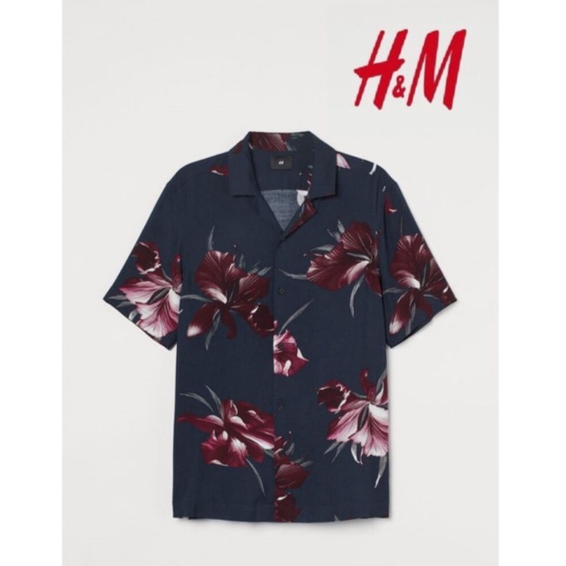 Kemeja Pria H&amp;M Paterned Resort Shirt