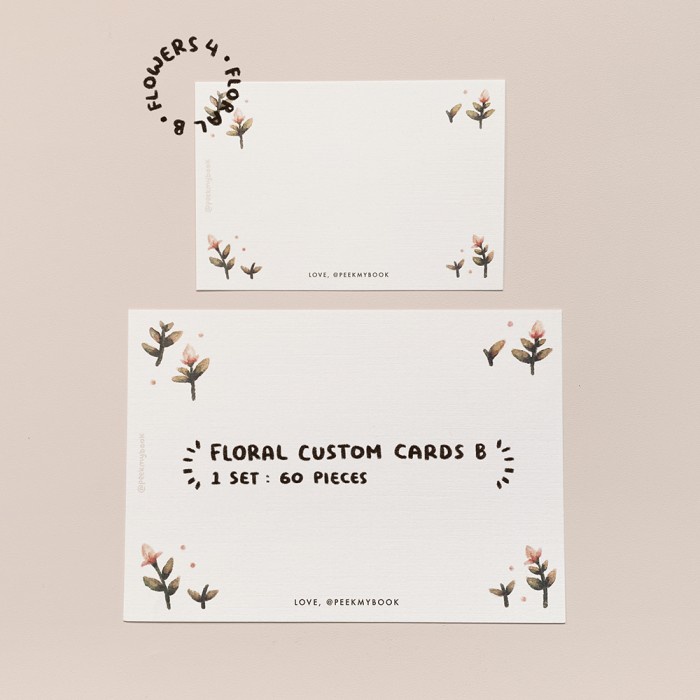 

PO Custom Kartu Peekmybook - Personalized Floral Greeting Card / Custom Kartu Ucapan Flower / Bunga / Kartu Ucapan Keluarga / Kartu Nama / Business Card