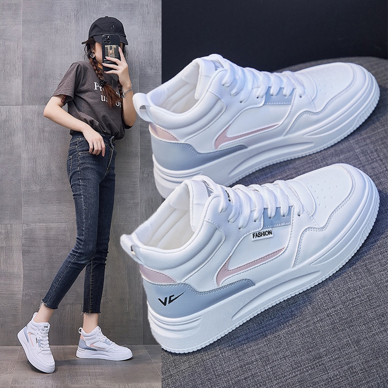 9.9 [DENDEN.ID] Sepatu Wanita Sneaker Korea Putih Import Sepatu Olahraga