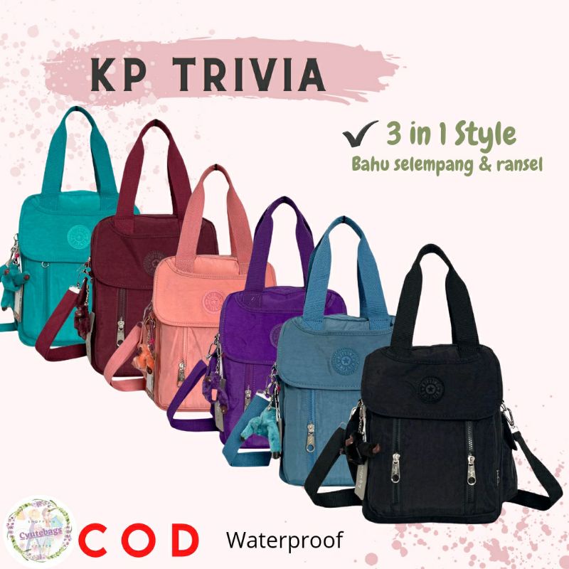 Tas wanita selempang ransel kp trivia import waterproof cyutebags