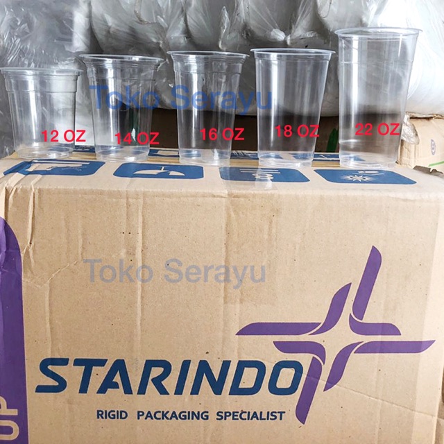 Gelas Plastik Starindo 22oz TEBAL / TERMURAH