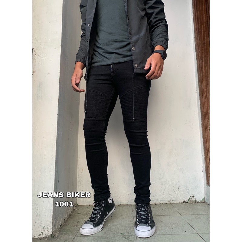 CELANA JEANS RIPPED DISTRO PRIA BIKER JEANS POLOS SLIMFIT JEANS IMPORT STRET MULUR KOREAN STYLE