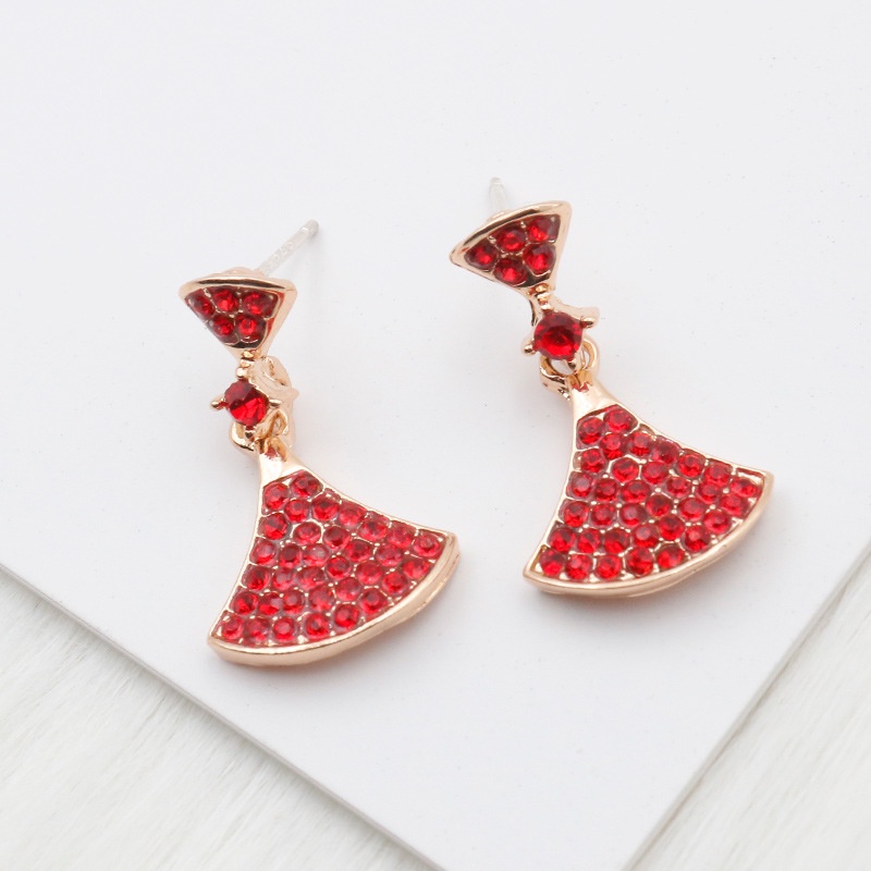 Anting 925 Silver Needle Bentuk Bunga Cherry Hati Aksen Mutiara Merah Gaya Korea