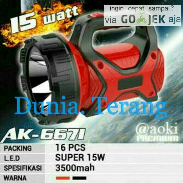 Senter Jumbo Aoki Ak-6671 (15 watt) / Senter cas jumbo aoki