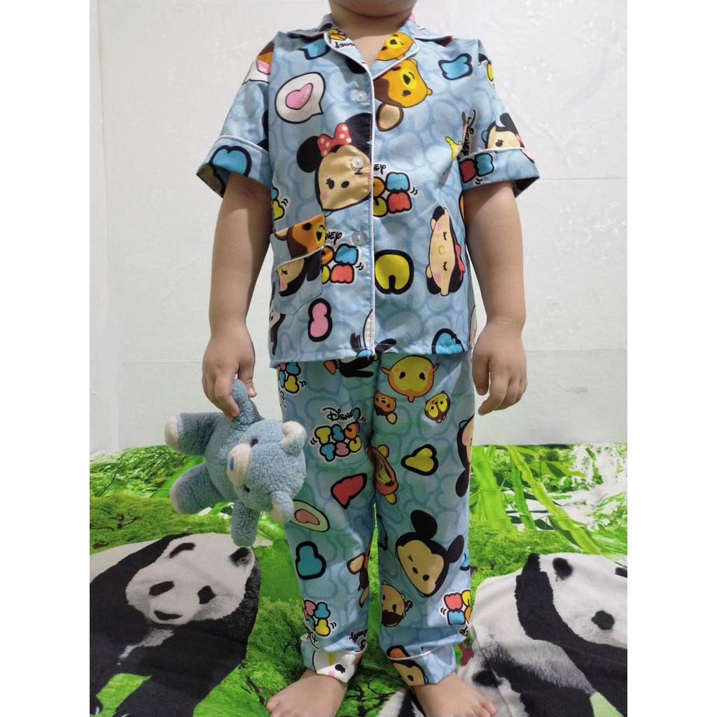 VeriFel Piyama Balita Cewek Katun Micro Impor Motif Kartun Karakter Promo Murah Setelan CP / PP Usia 1 th - 5 th-2