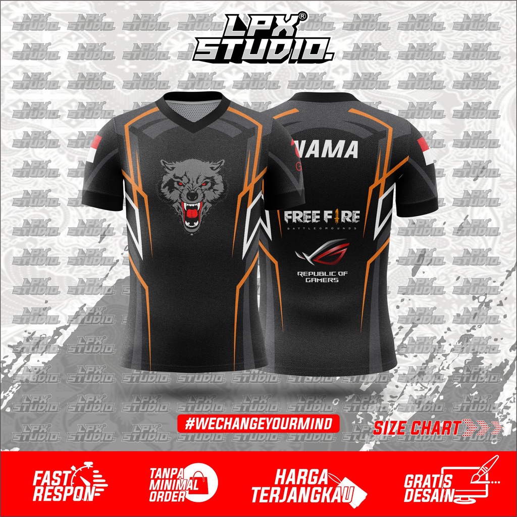 Jersey Baju Gaming Custom New Free Name Set