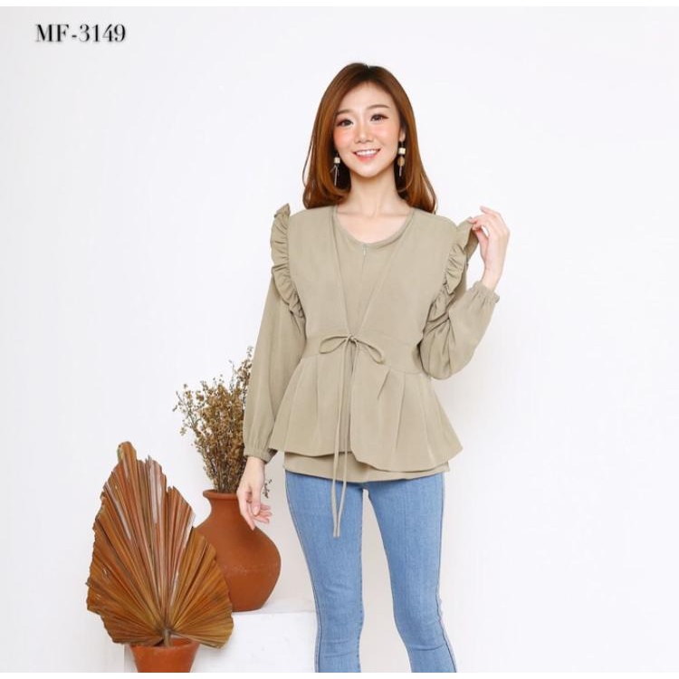 Atasan Wanita Terlaris Fit To XL Izzy Blouse Bahan Mexicola Import