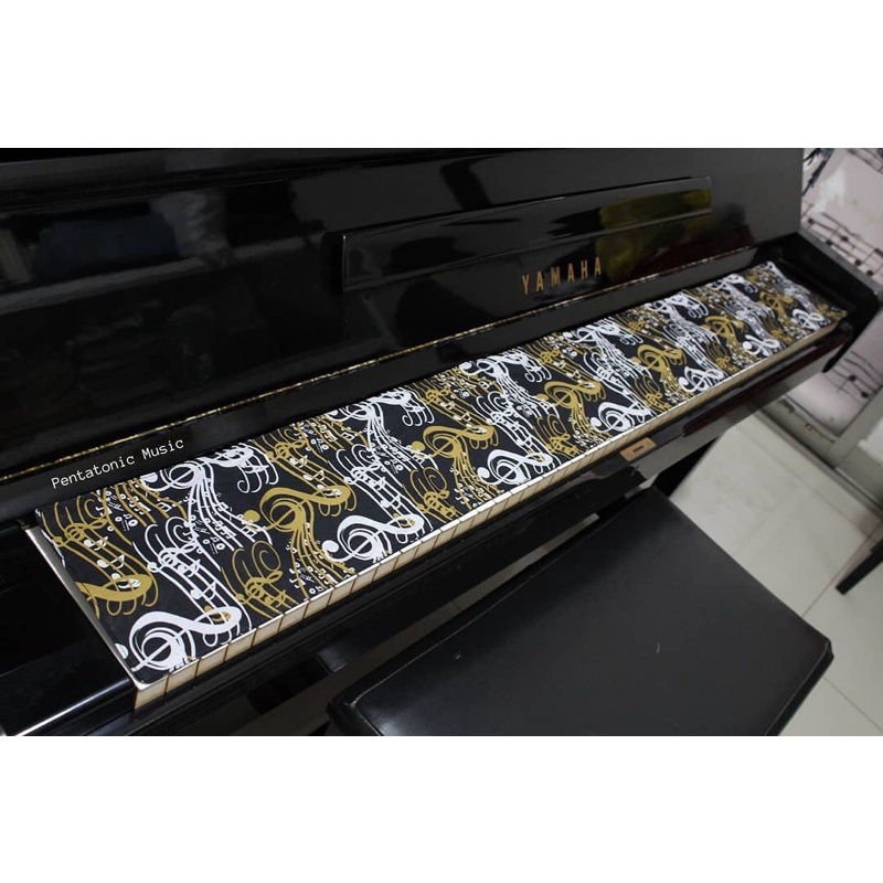Tuts Cover Piano Batik G Clef Aksesoris Piano Accessories Motif Musik