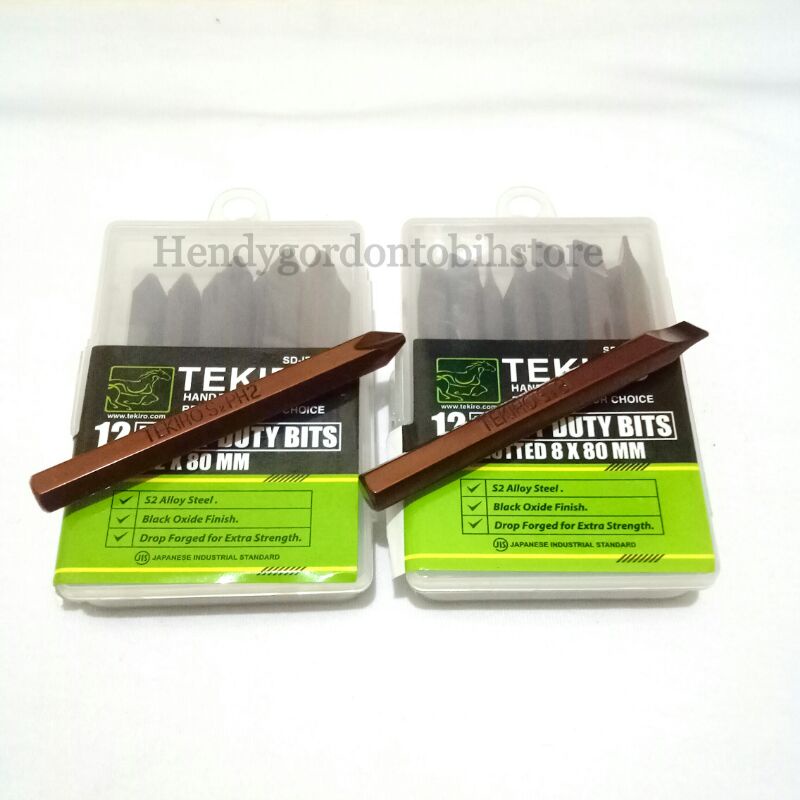 TEKIRO Mata obeng ketok PH2 + - Min dan plus Sepasang 2pcs / Mata obeng getok / Mata obeng ketok Ph2
