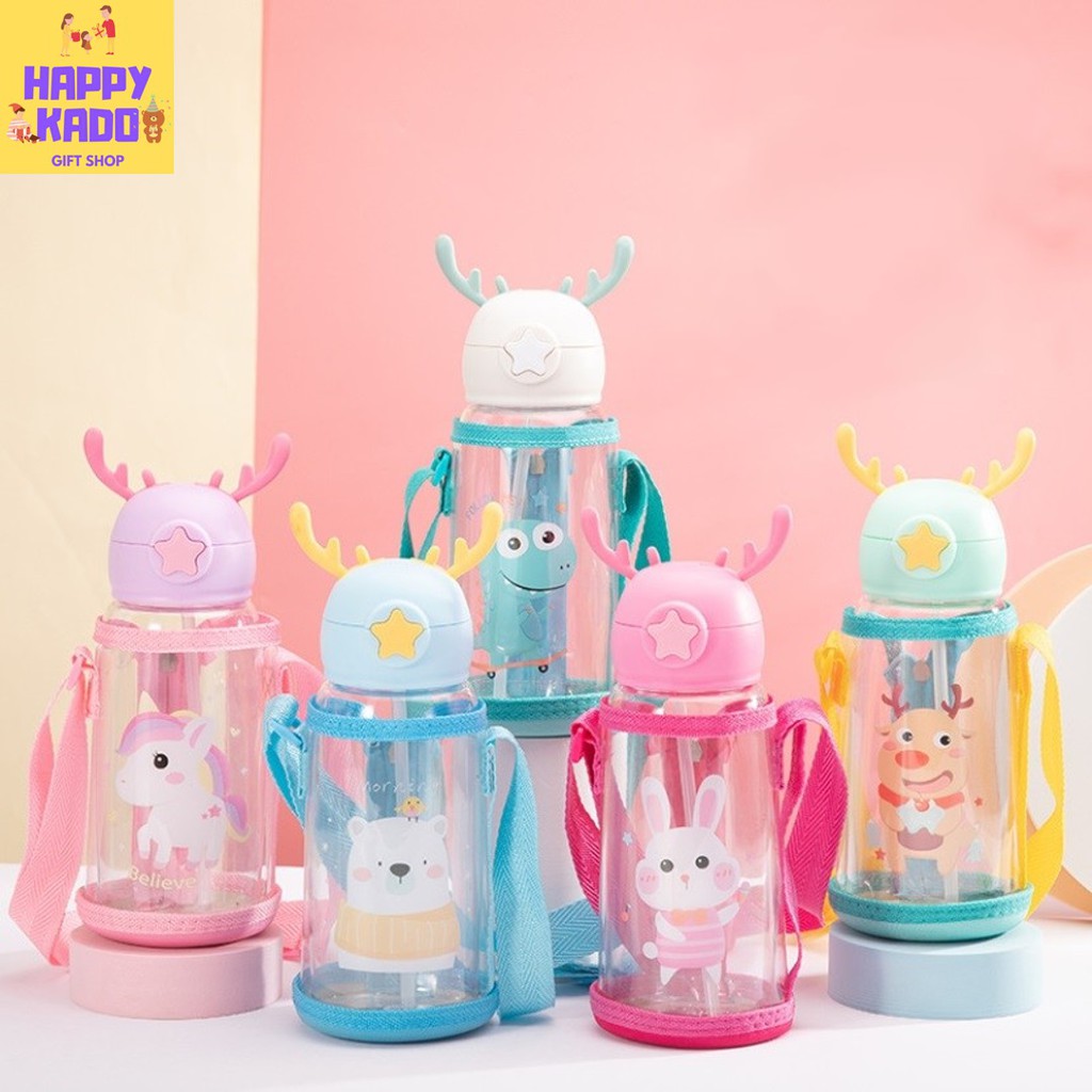 Botol Minum Tanduk Rusa sarung transparan untuk Kado Ulang Tahun / Hadiah Anak-anak