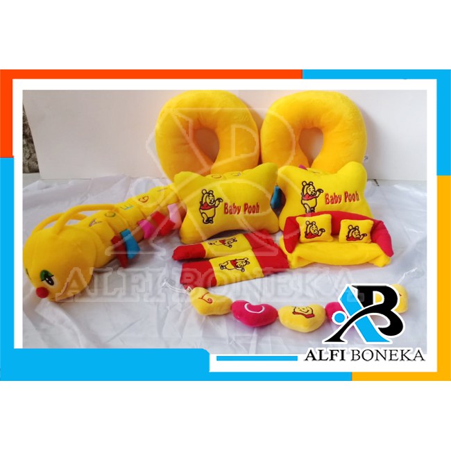 Paket Bantal Mobil dan 2 bantal leher - Bantal sandar Mobil set murah - bantal mobil 9in1 boneka