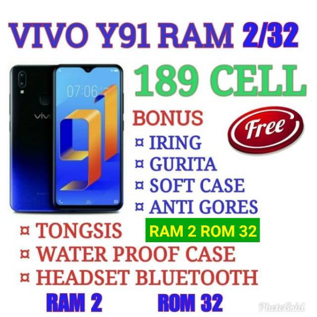VIVO Y91 RAM 2/32 GARANSI RESMI VIVO INDONESIA | Shopee