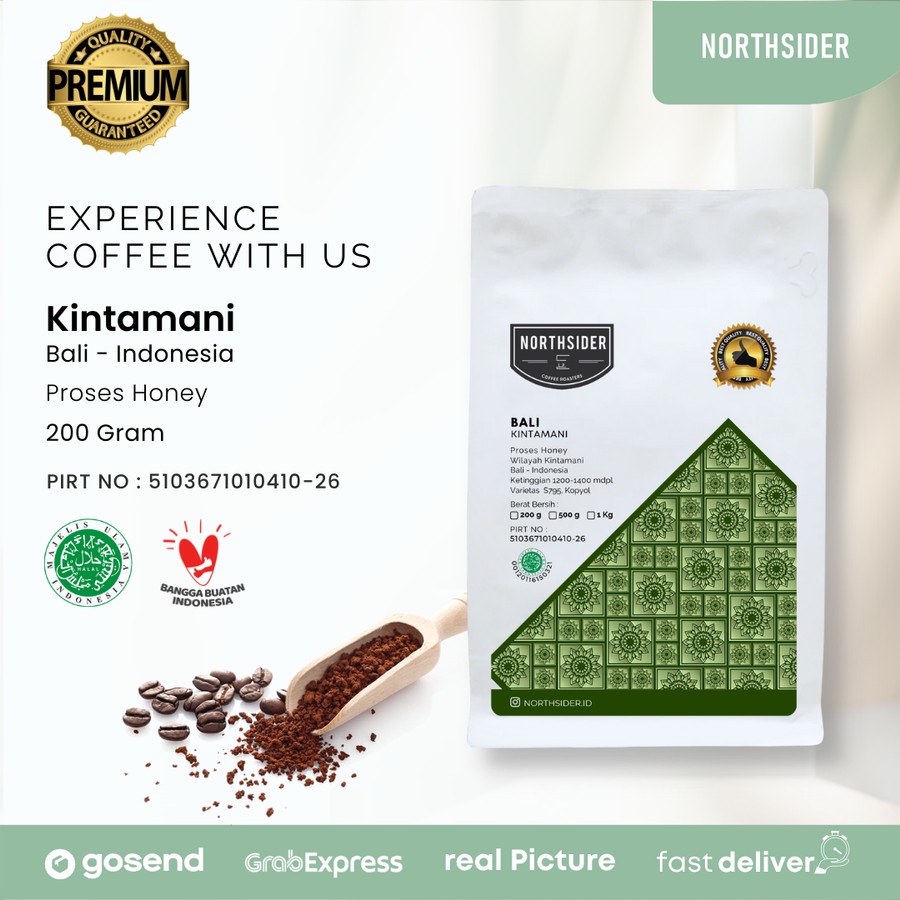 BIJI KOPI ARABIKA BALI KINTAMANI HONEY - 200GR NORTHSIDER COFFEE