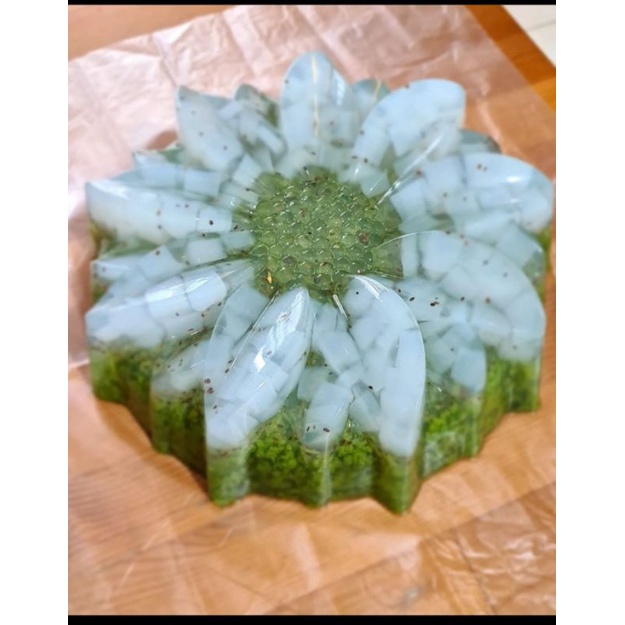 

Puding pandan lumut Nata de Coco