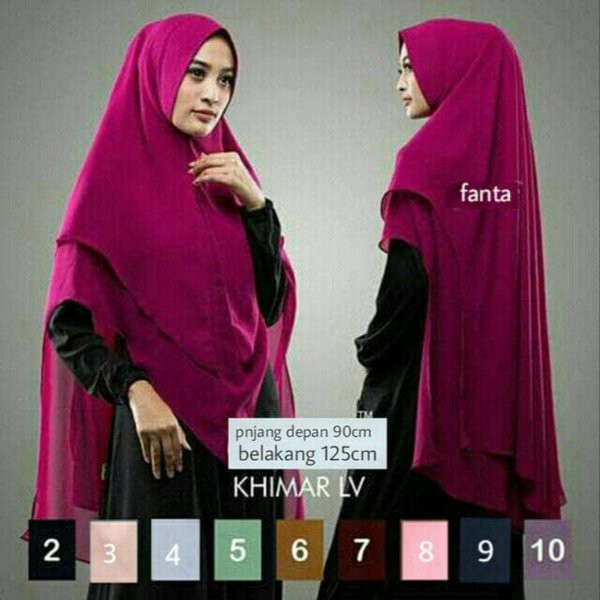 Super Hot Hijab Instan Syari Double Layer Khimar LV sifon khimar 2 layer Terbatas