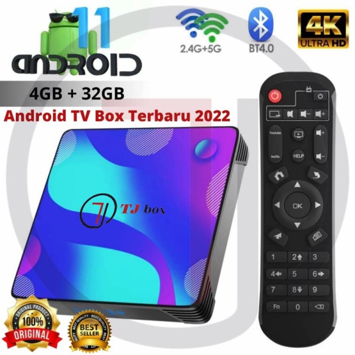 android tv box x88 pro 10 new android 11 0 ram 4gb rom 64gb rk3318   tvbox 4 32  standar