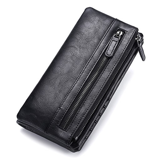 DEABOLAR Dompet Pria Bahan Kulit - Black