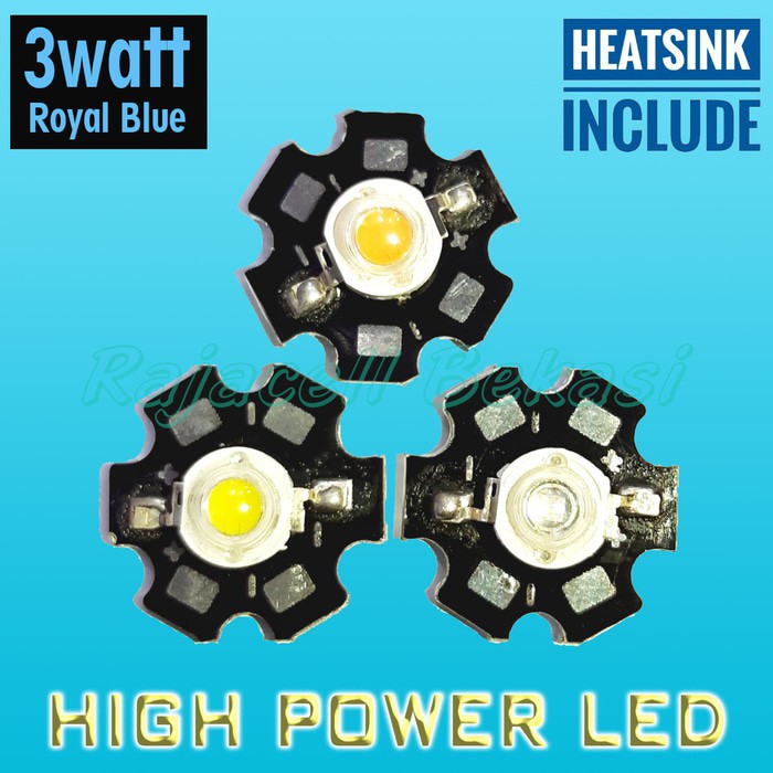 High Power Led HPL Biru Laut 3W Royal BLUE 3 Watt Light 445nM Cyan
