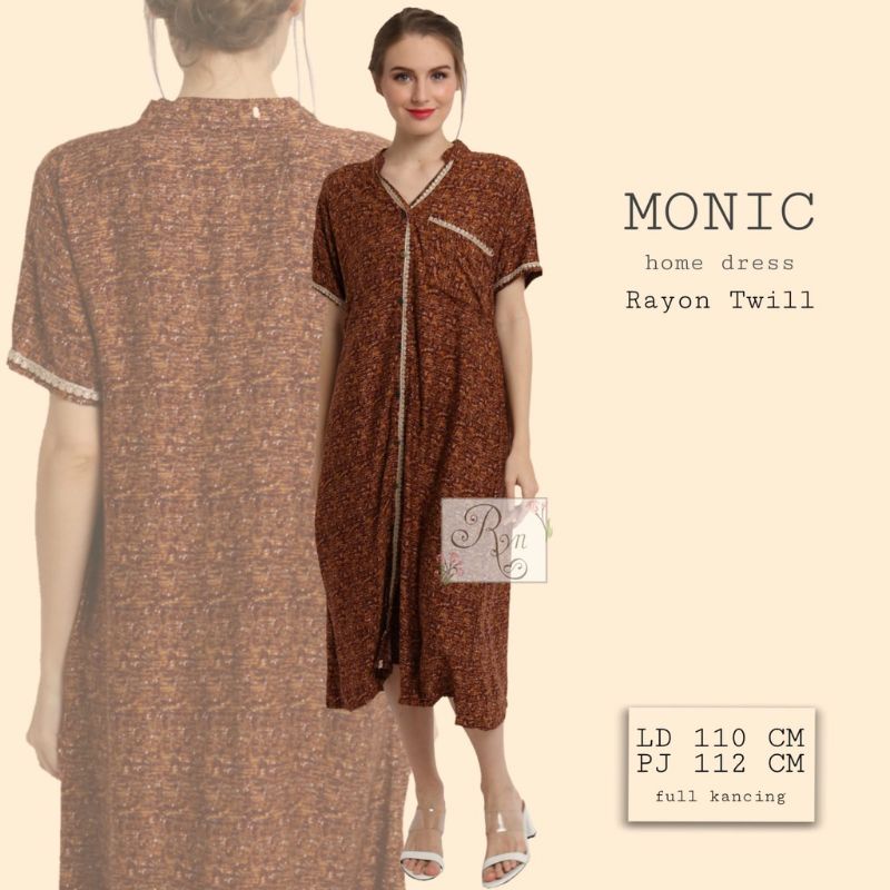 Monic homedress by Ryn arrayanh/home dress dewasa/daster murah/daster twill/daster kekinian/daster r