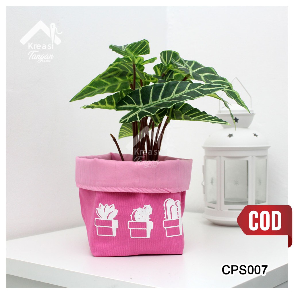 COVER POT / STORAGE MULTIFUNGSI POLOS SABLON CACTUS CPS007