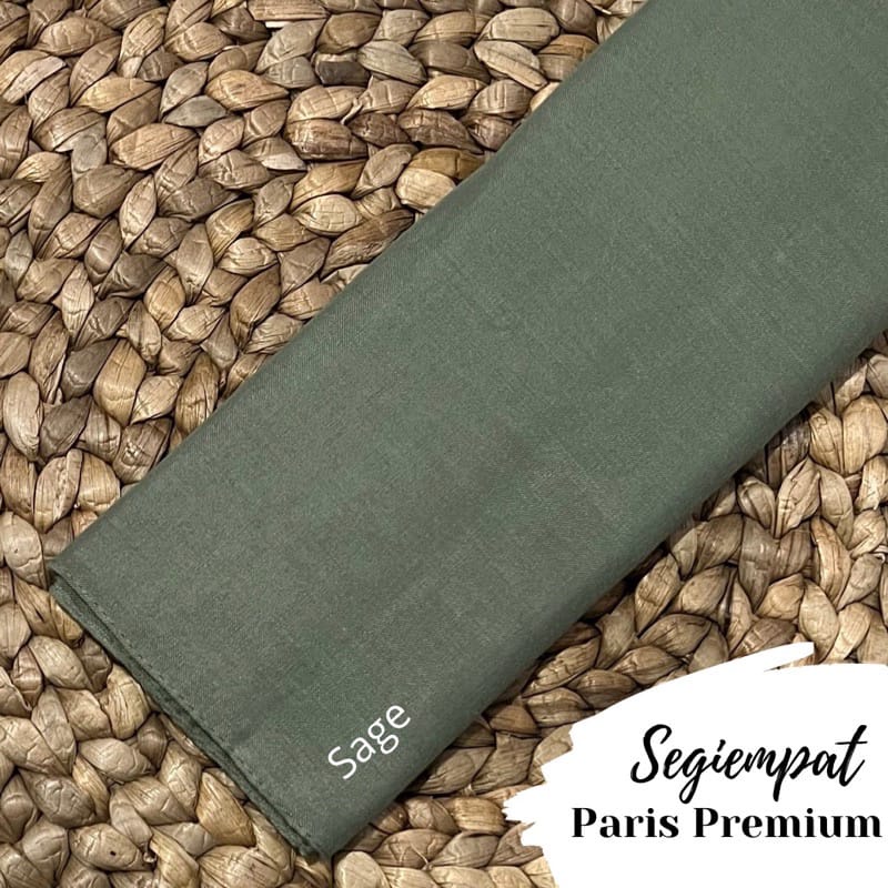 kerudung hijab segi empat bahan katun paris polos premium warna hijau muda mint / jilbab paris match