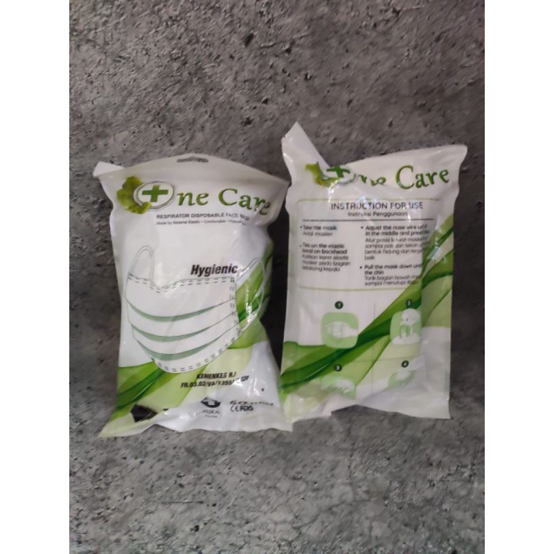 READY STOK MASKER 3 PLY EARLOOP ONECARE ONE CARE NE CARE NECARE SACHET pouch HYGIENIC KEMENKES RI. ISI 50 LBR