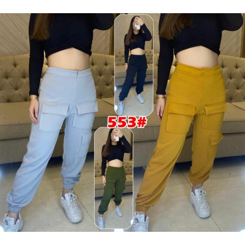 553# celana joger kantong fashion / celana scuba santai/celana wanita/fashion wanita/joger fashion