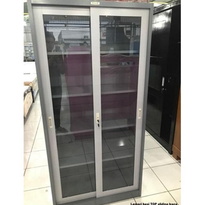 

READY COD lemari arsip besi kaca pintu sliding merk top by datascipt termurah EKSLUSIF Kode 942