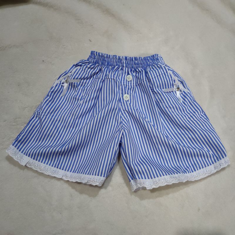 Celana anak cewek 2 3 4 tahun renda lucu salur katun (celana renda salur ANAK )