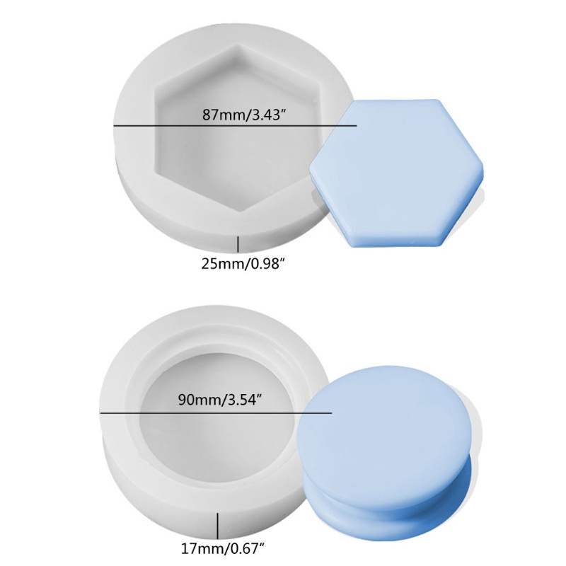 SIY  2 Shapes Handmade Round Hexagon Bottom Trays Resin Silicone Mold Ornament Base Resin Mold Kit Home Decor Tools Art Craft