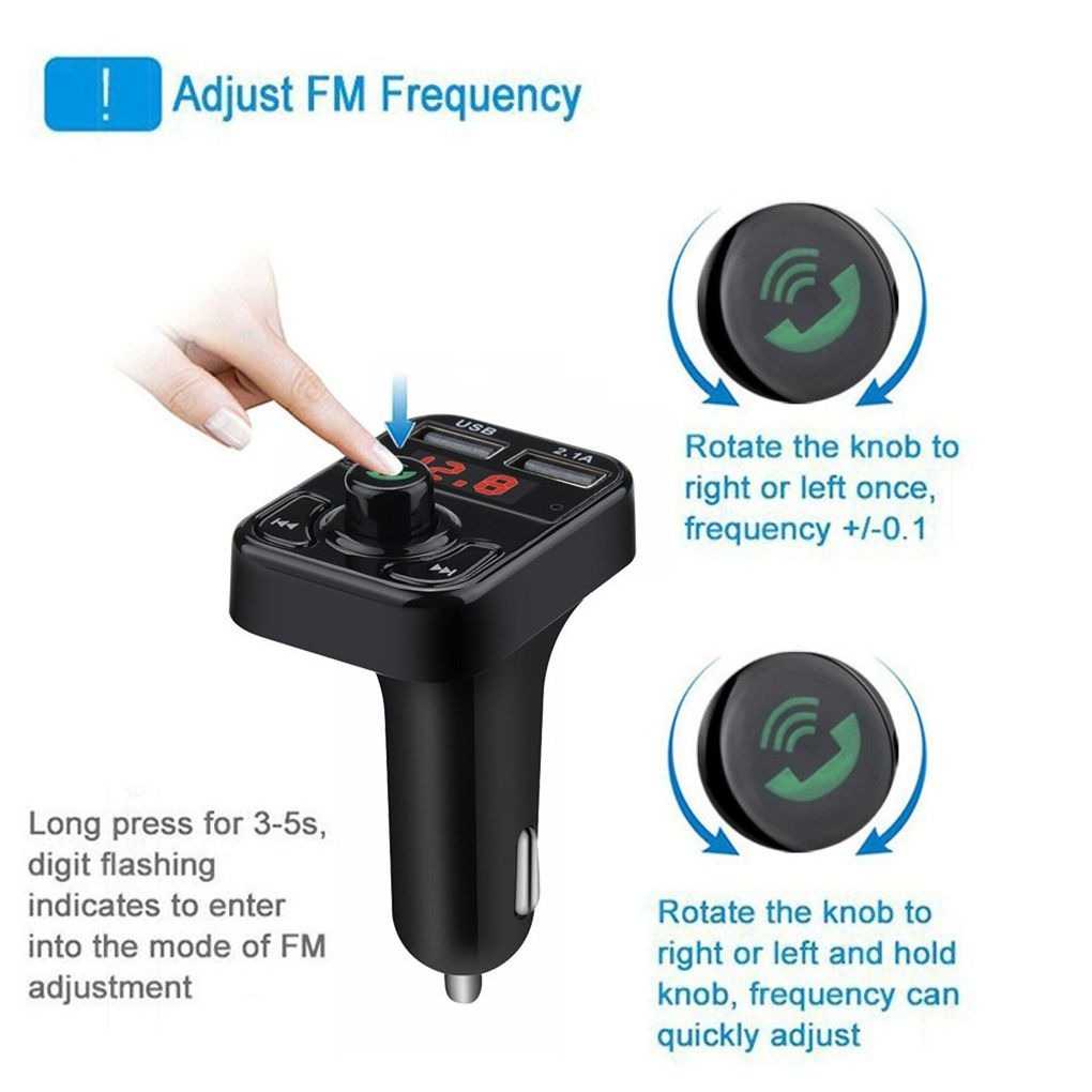 Audio Bluetooth FM Transmitter Audio Receiver  Handsfree with USB Car Charger