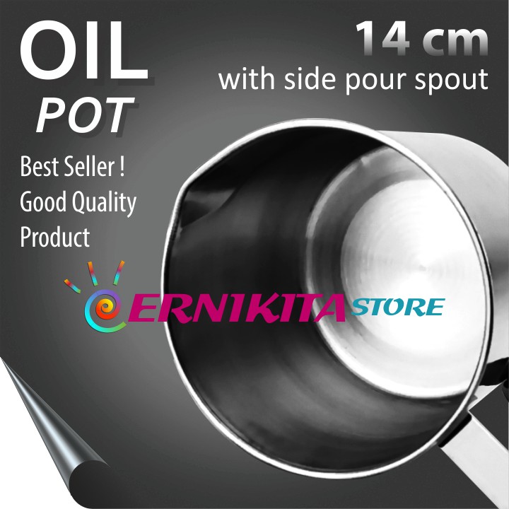 JUMBO OIL POT STAINLESS WITH STRAINER 2L - Mug Stainless Penampung Minyak Goreng