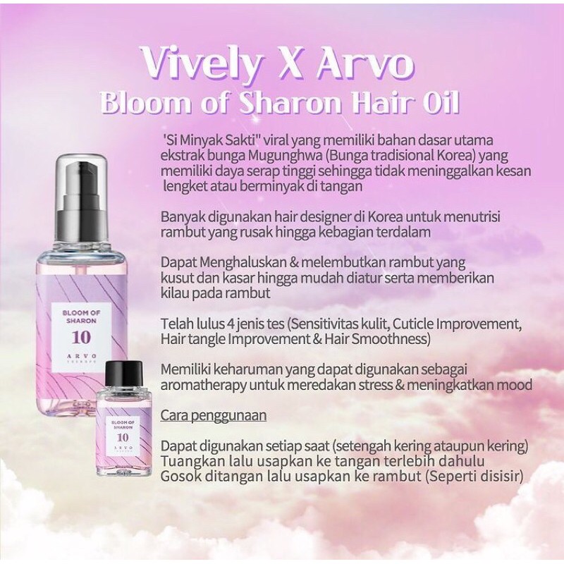 Hair oil "Minyak Sakti" Bloom of Sharon by Vively x Arvo