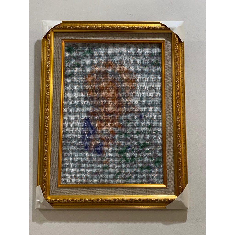 LUKISAN FULL DIAMOND 5D PAINTING BUNDA MARIA 35x45cm FRAME (3cm) MATTED