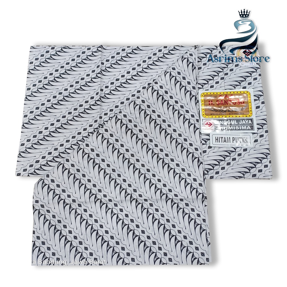 Kain Batik Jogja Jarik Batik Samping Kebat Jogjaan Hitam Putih Santoso AAA Premium Original-115