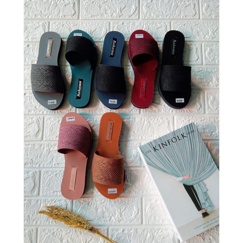 Sandal Wanita Dewasa Teplek Slop Rajut By Rahatsu Collection