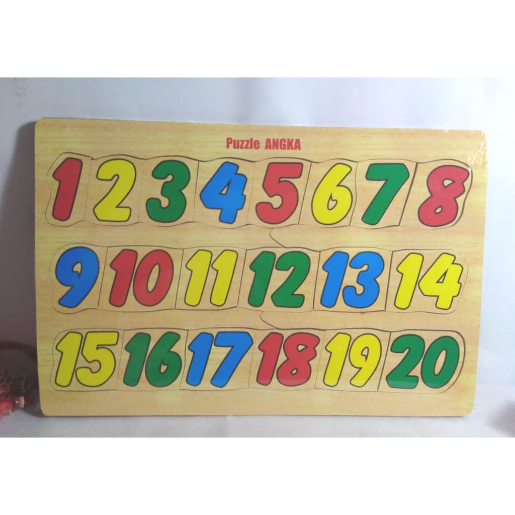 PUZZLE KAYU - MAINAN EDUKASI - PUZZLE GAMBAR ANGKA 1 – 20. RIENS COLLECTIONS