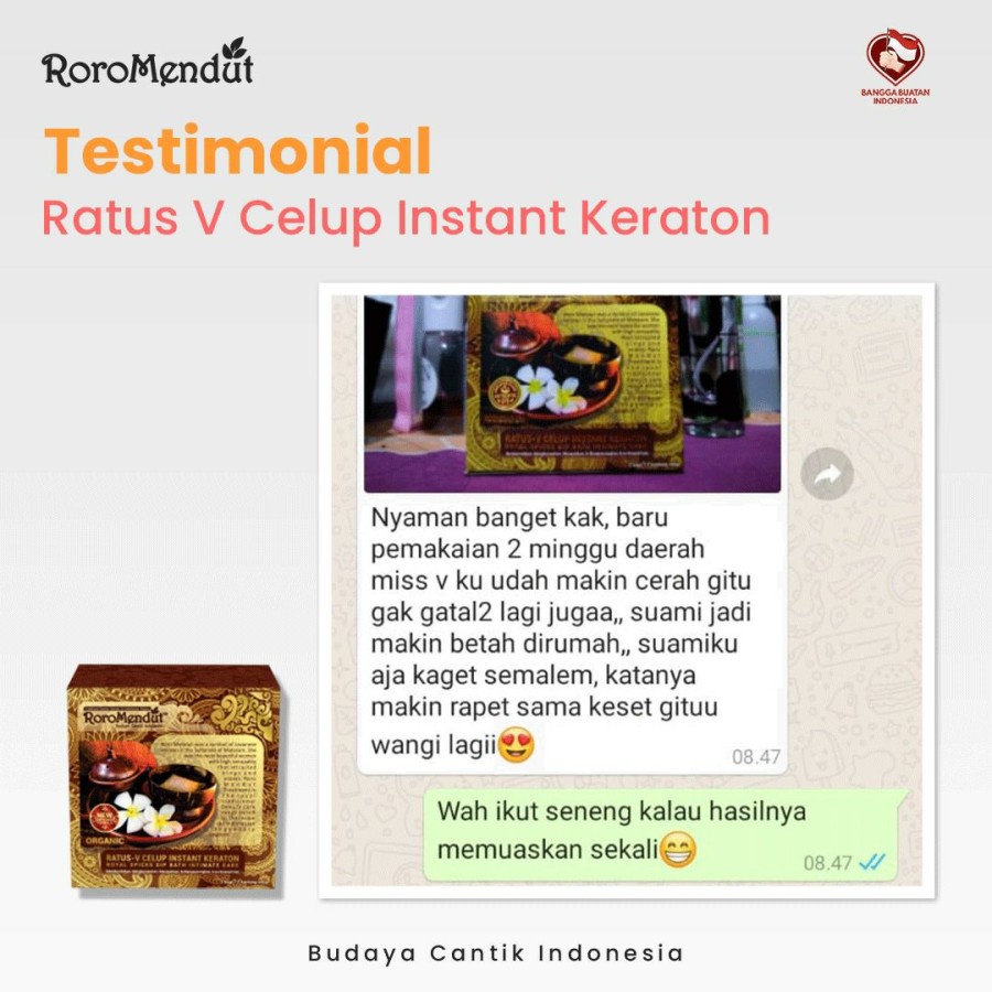 Ratus Rapet Wangi Instant V Celup Roro Mendut Original