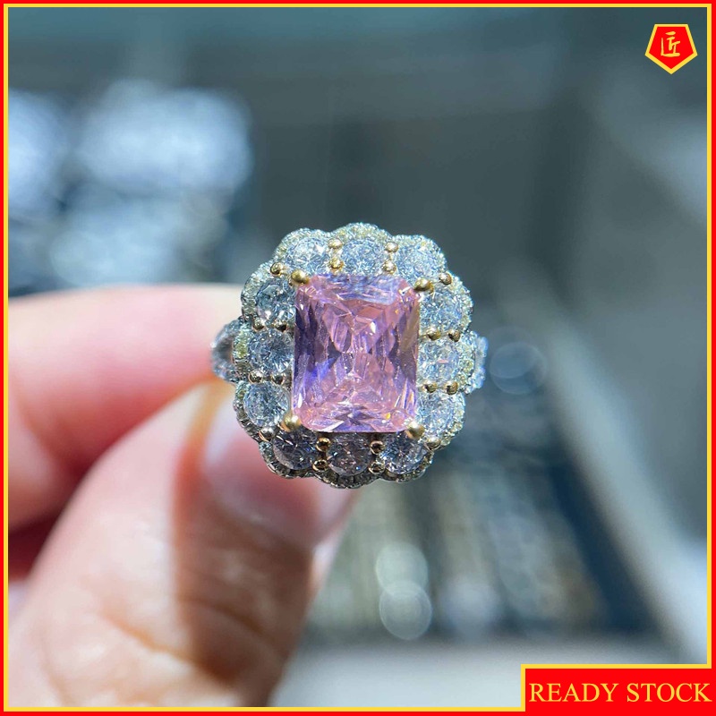 [Ready Stock]Luxury Natural Argyle Pink Diamond Colored Gems Ring