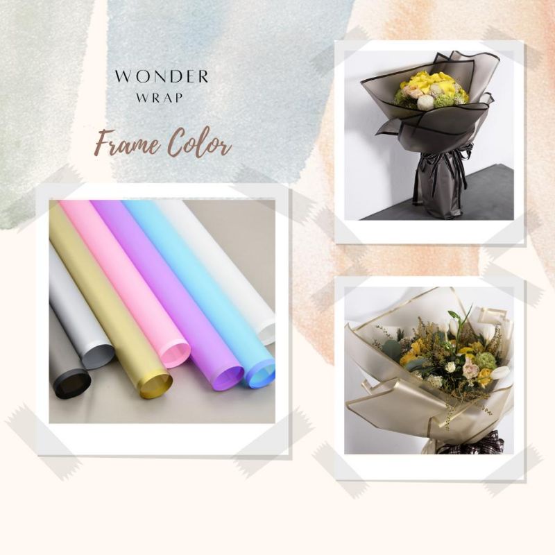 

[5 Lembar] Flower Wrapping Paper Kertas Buket Frame Color Cellophane Waterproof untuk Hand Bouquet