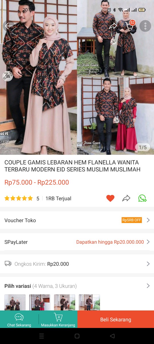 Couple Gamis Lebaran Hem Flanella Wanita Terbaru Modern Eid Series Muslim Muslimah Keren