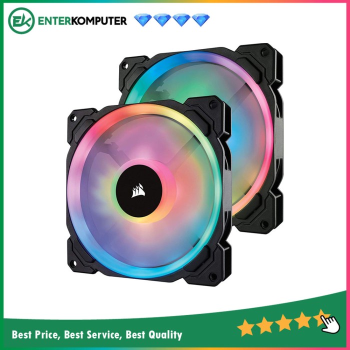 Coolerfan Corsair LL140 RGB (Twin Pack) - With Lighting Node PRO - 14CM Fan