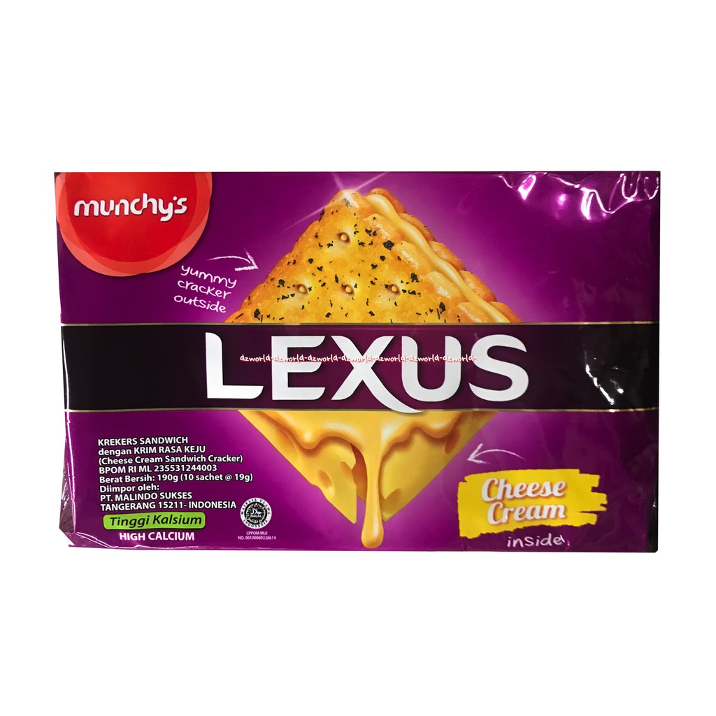 Lexus Chocolate Cheese Cream Munchys 10pcs Biskuit Krim Cokelat Keju