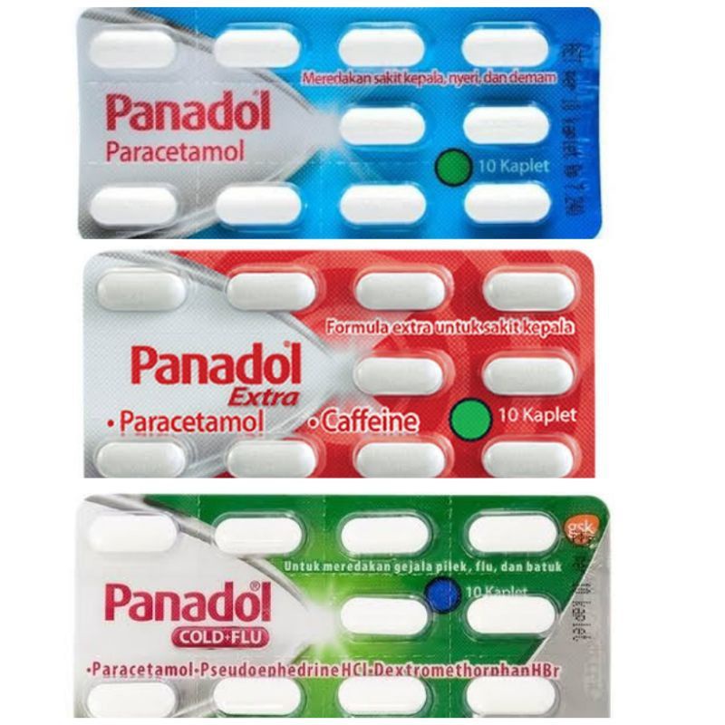 Panadol Kaplet (Paracetamol) Strip ORIGINAL-BPOM