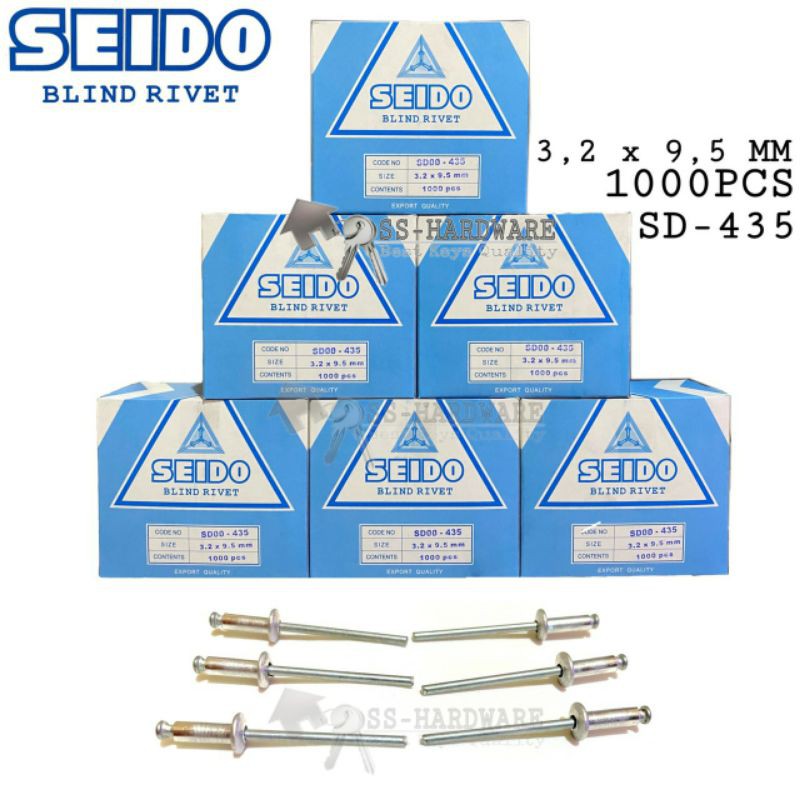 PAKU RIVET 435/PAKU RIPET 3.2mmx9.5mm/PAKU UNTUK ALUMINIUM