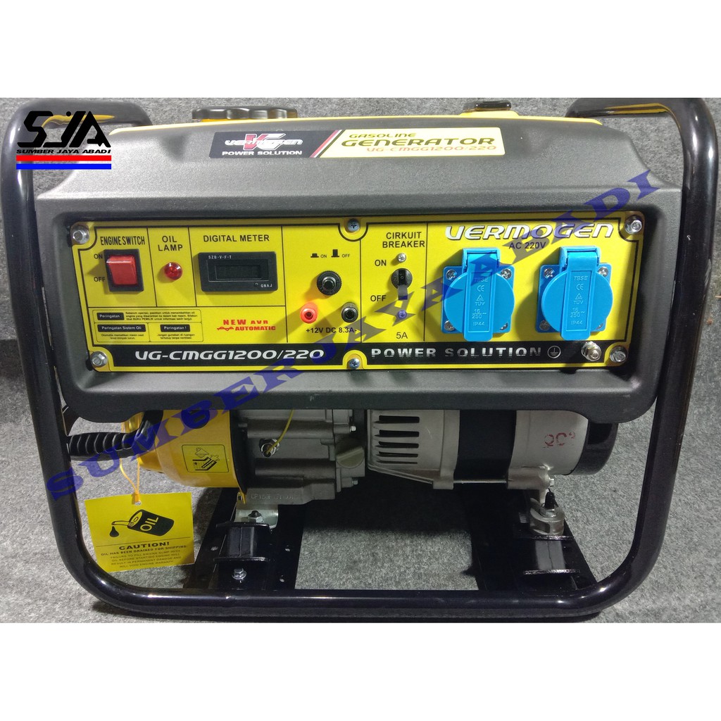 VERMOGEN MESIN GENSET BENSIN/ GASOLINE GENERATOR 1200 WATT " REAL WATT"